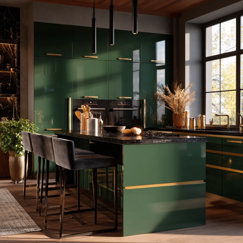 emerald green kitchen cabinets 38