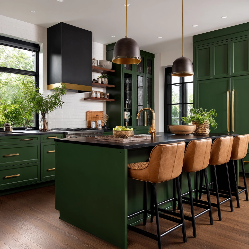 emerald green kitchen cabinets 39