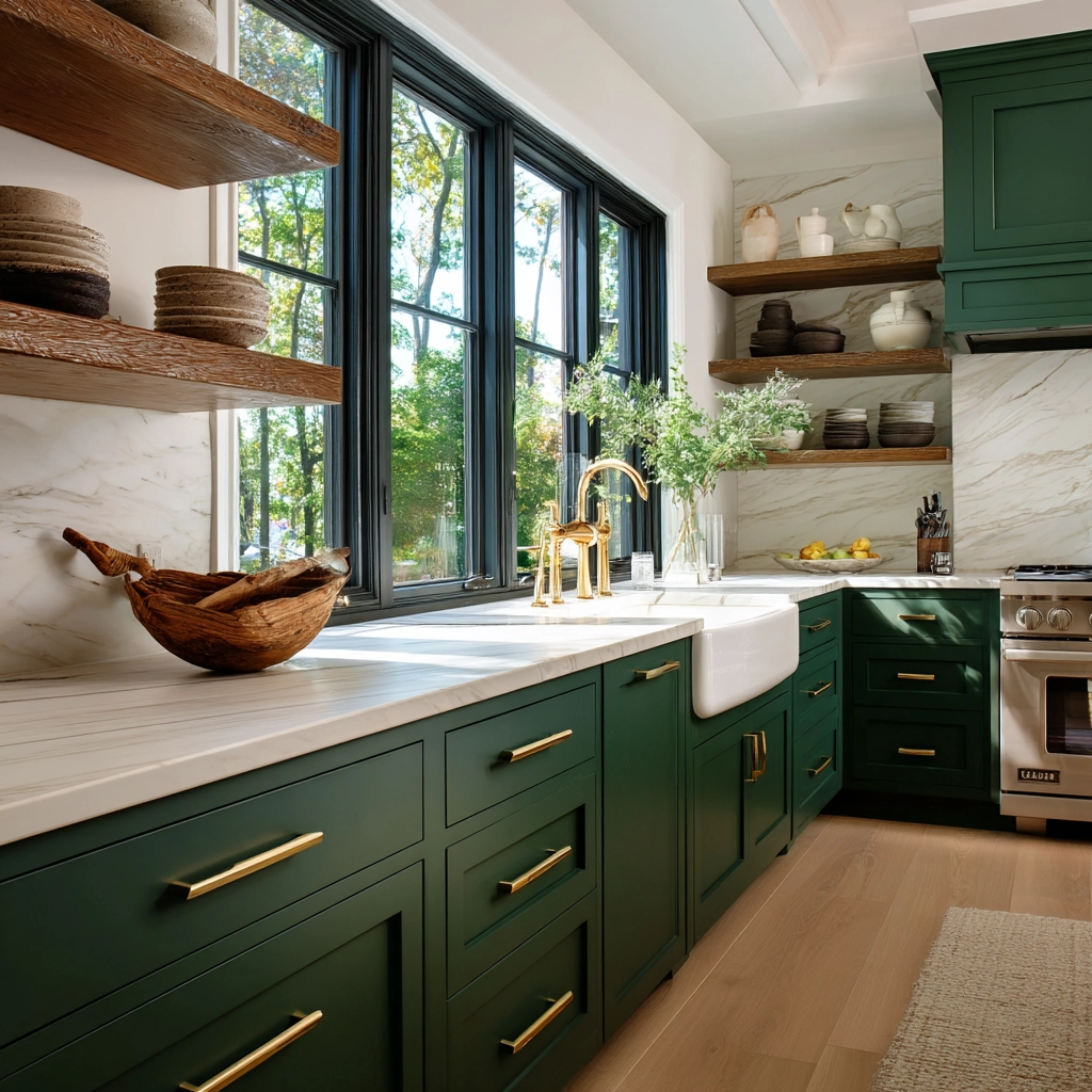 emerald green kitchen cabinets 4