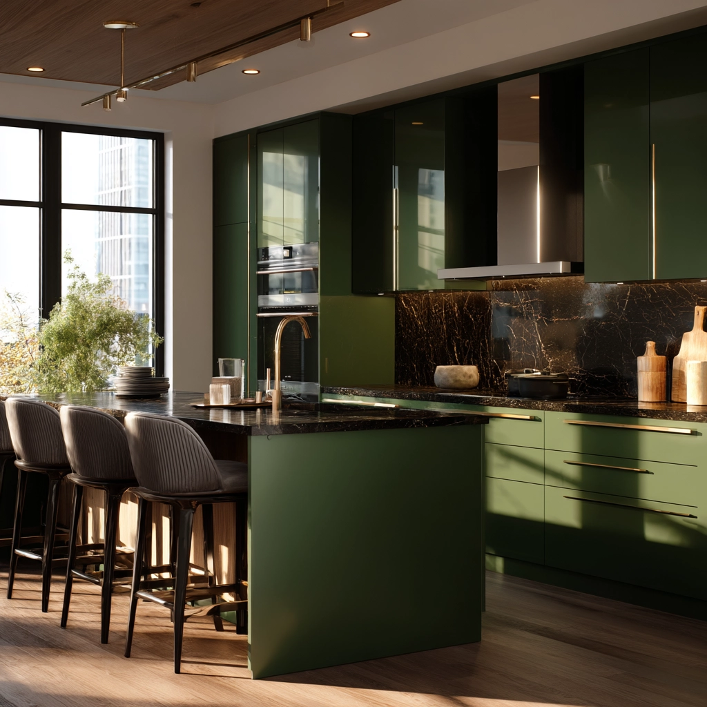 emerald green kitchen cabinets 40