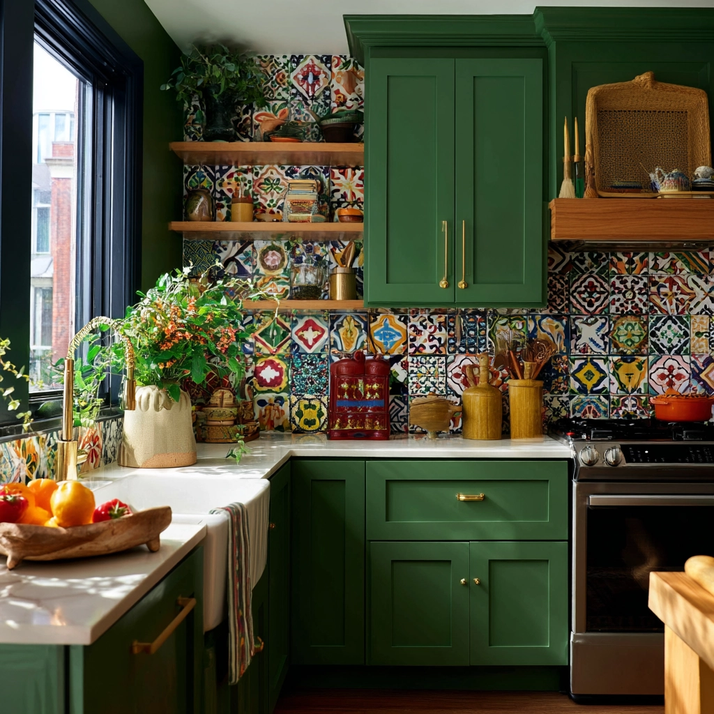emerald green kitchen cabinets 42