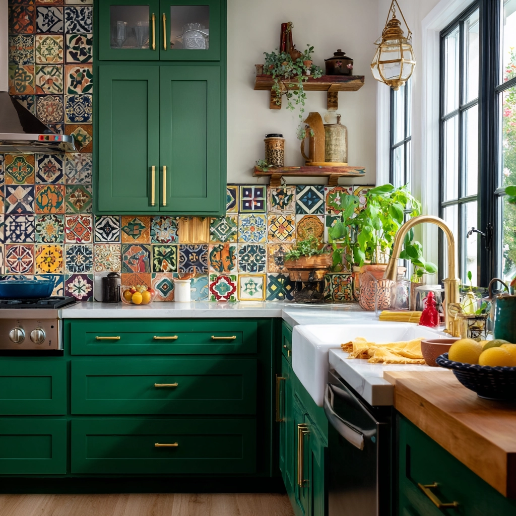 emerald green kitchen cabinets 43