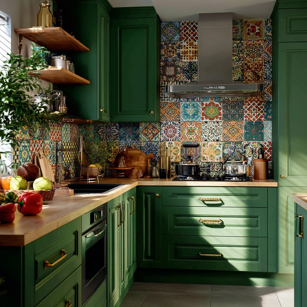 emerald green kitchen cabinets 44