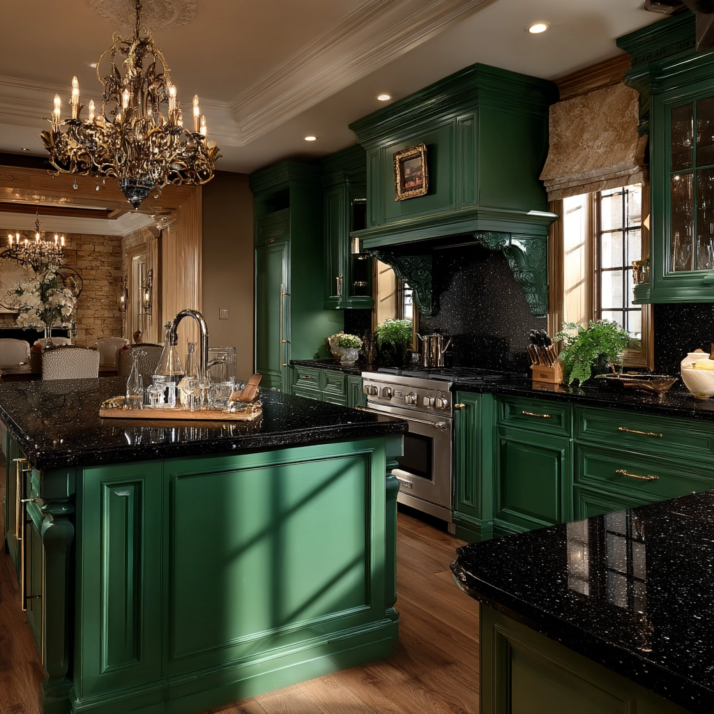 emerald green kitchen cabinets 45