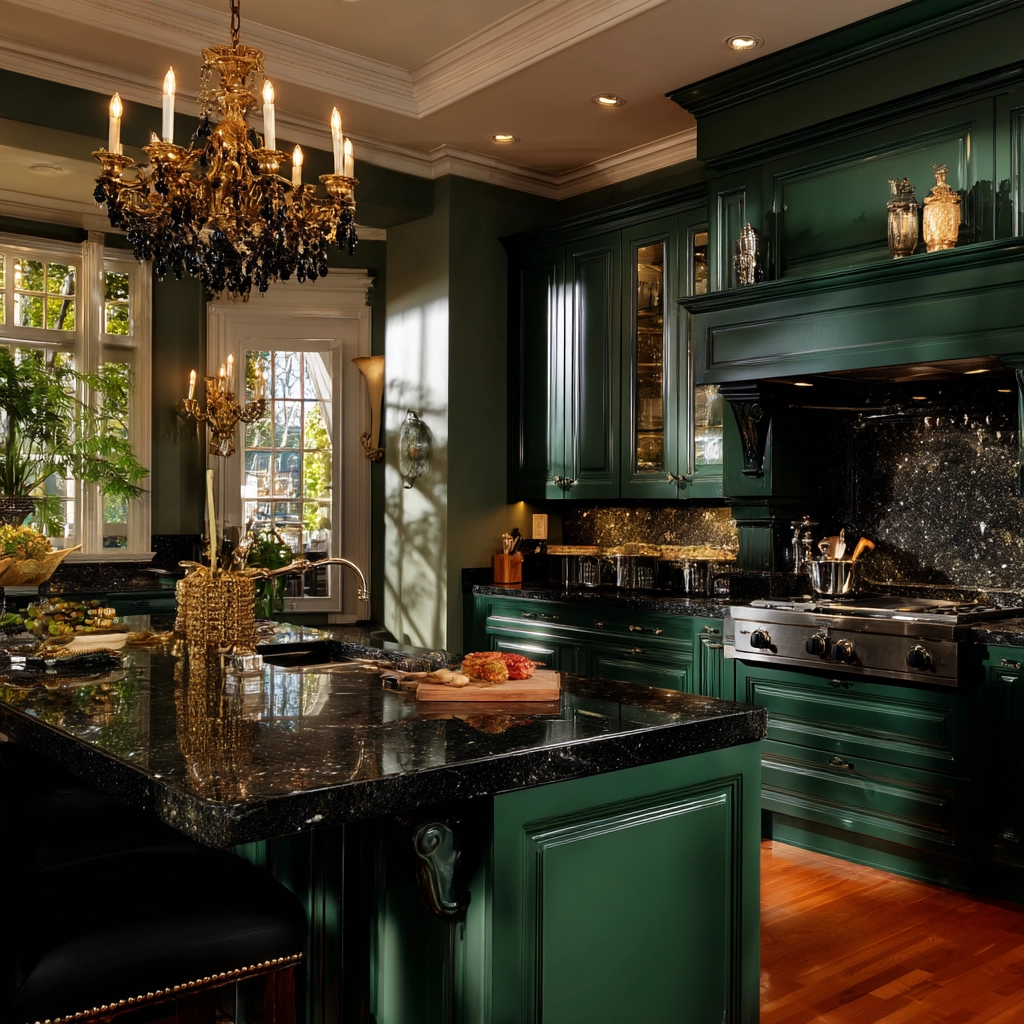 emerald green kitchen cabinets 47