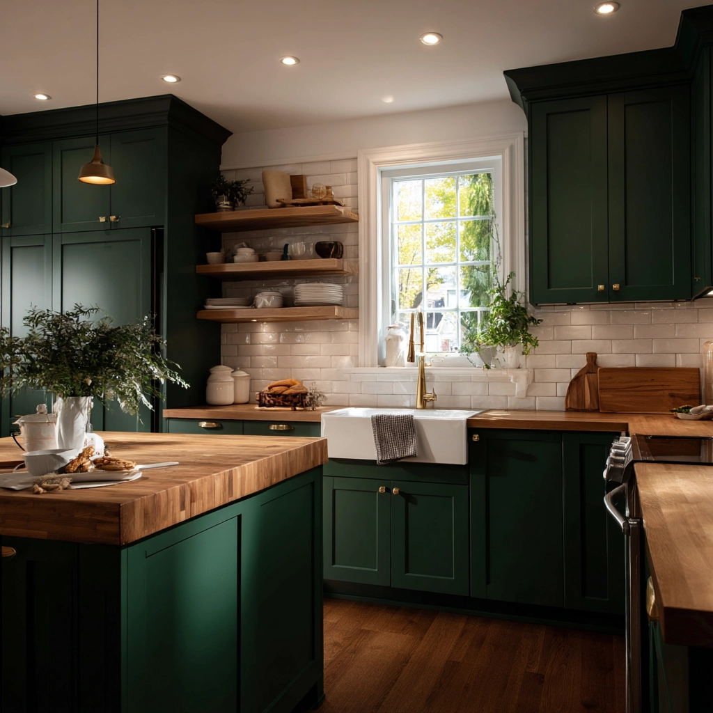 emerald green kitchen cabinets 5