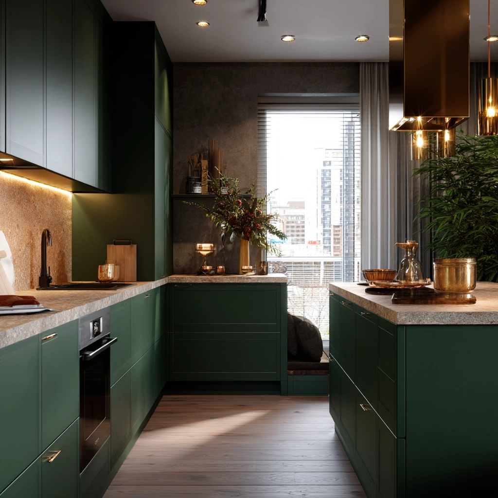emerald green kitchen cabinets 53
