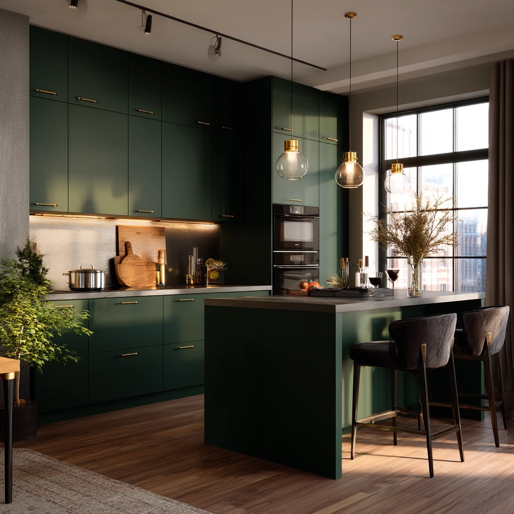 emerald green kitchen cabinets 55