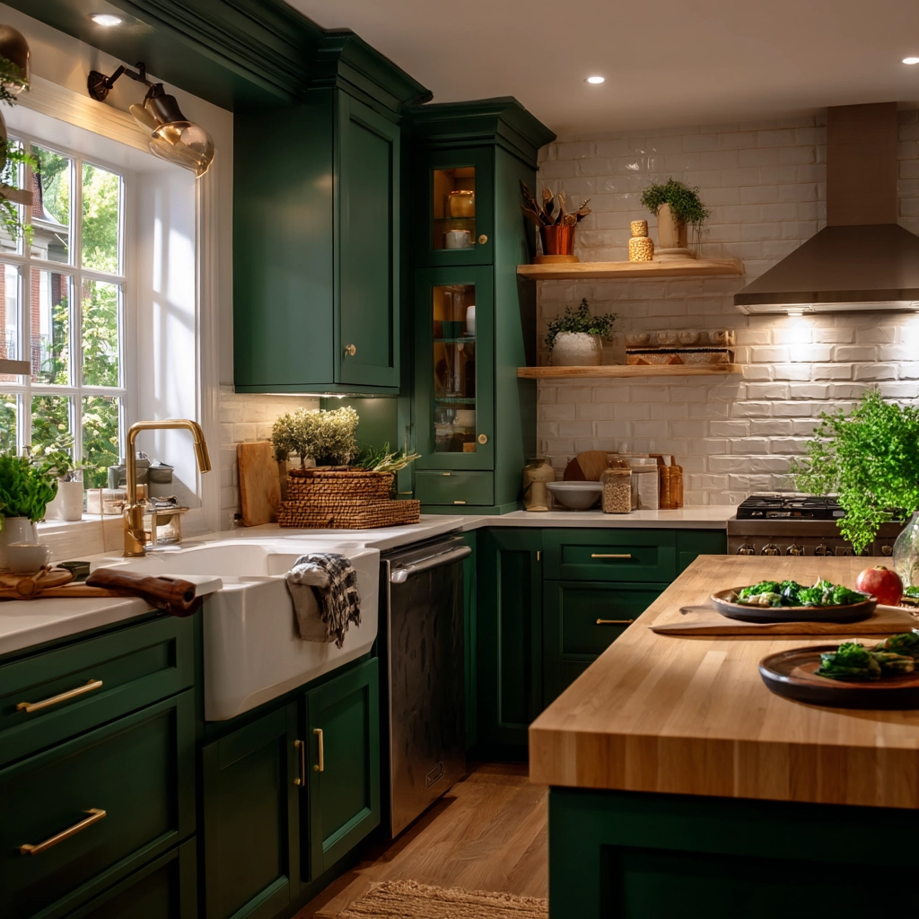emerald green kitchen cabinets 6