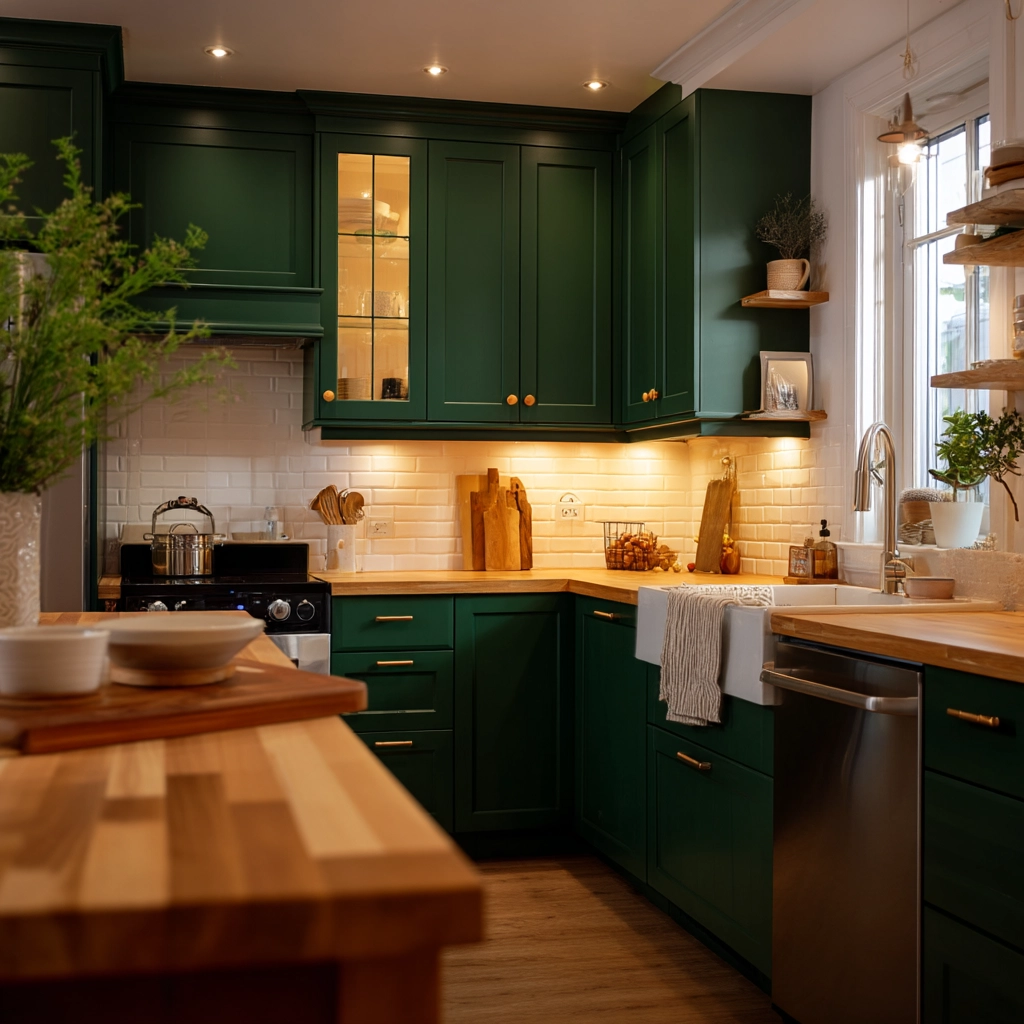 emerald green kitchen cabinets 8