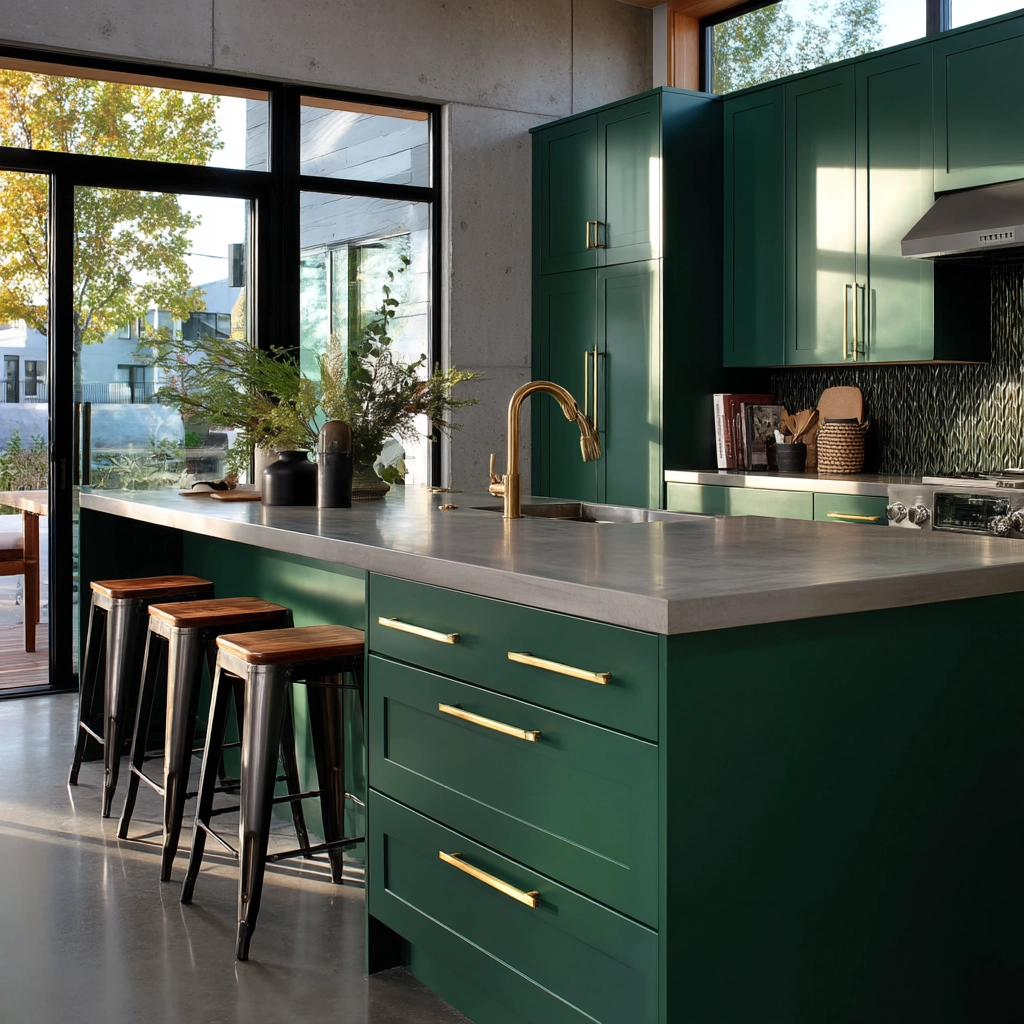emerald green kitchen cabinets 9