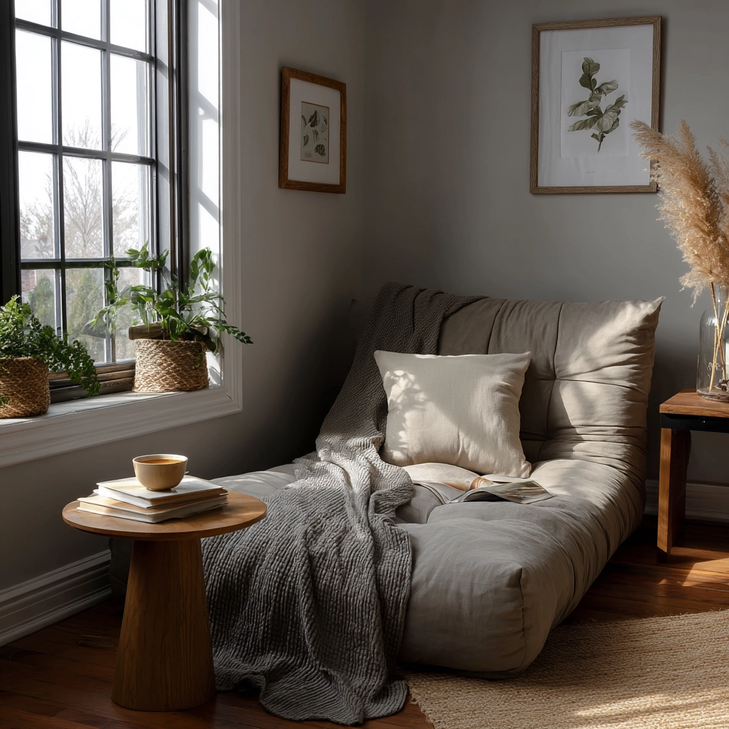 gray boho bedroom 16