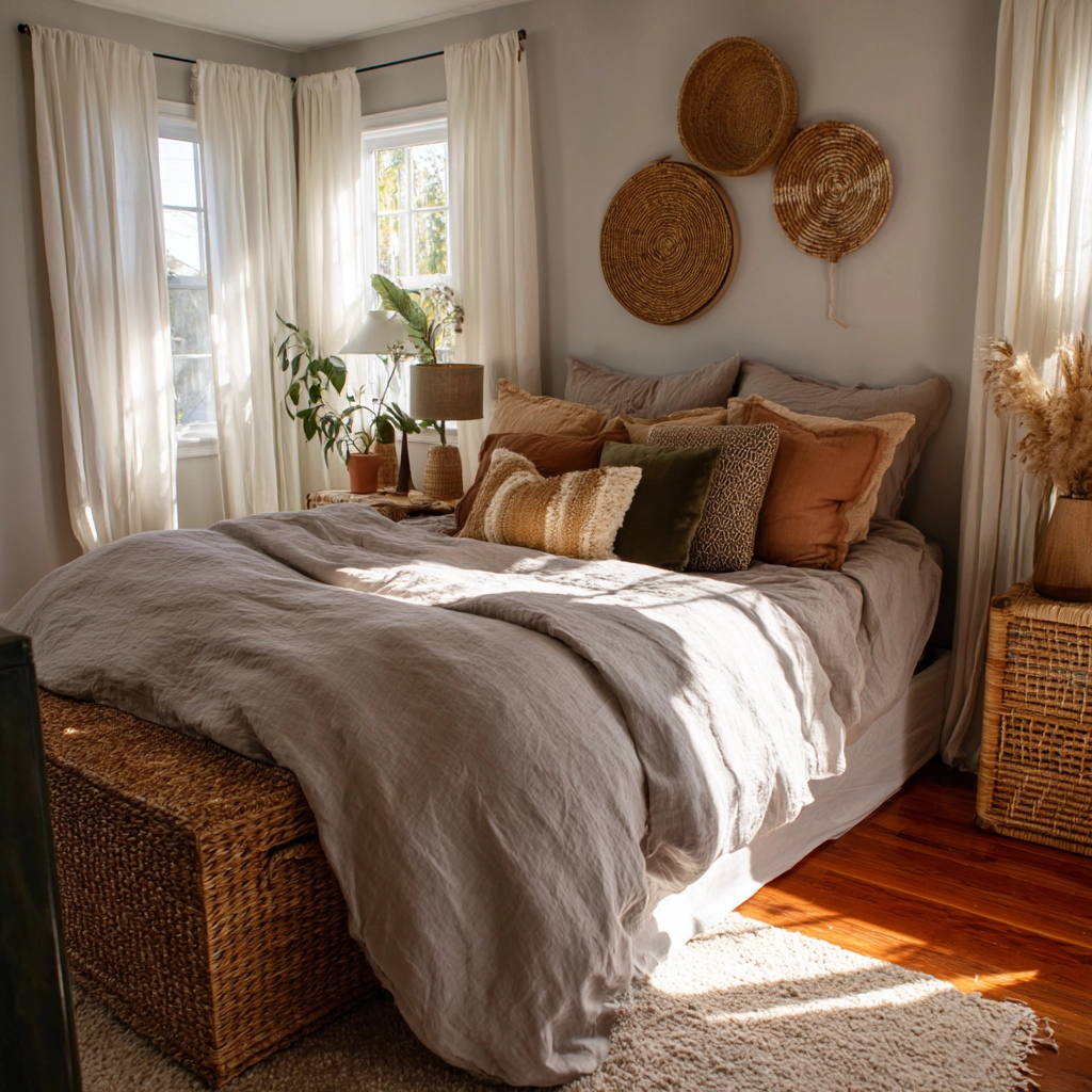 gray boho bedroom 2