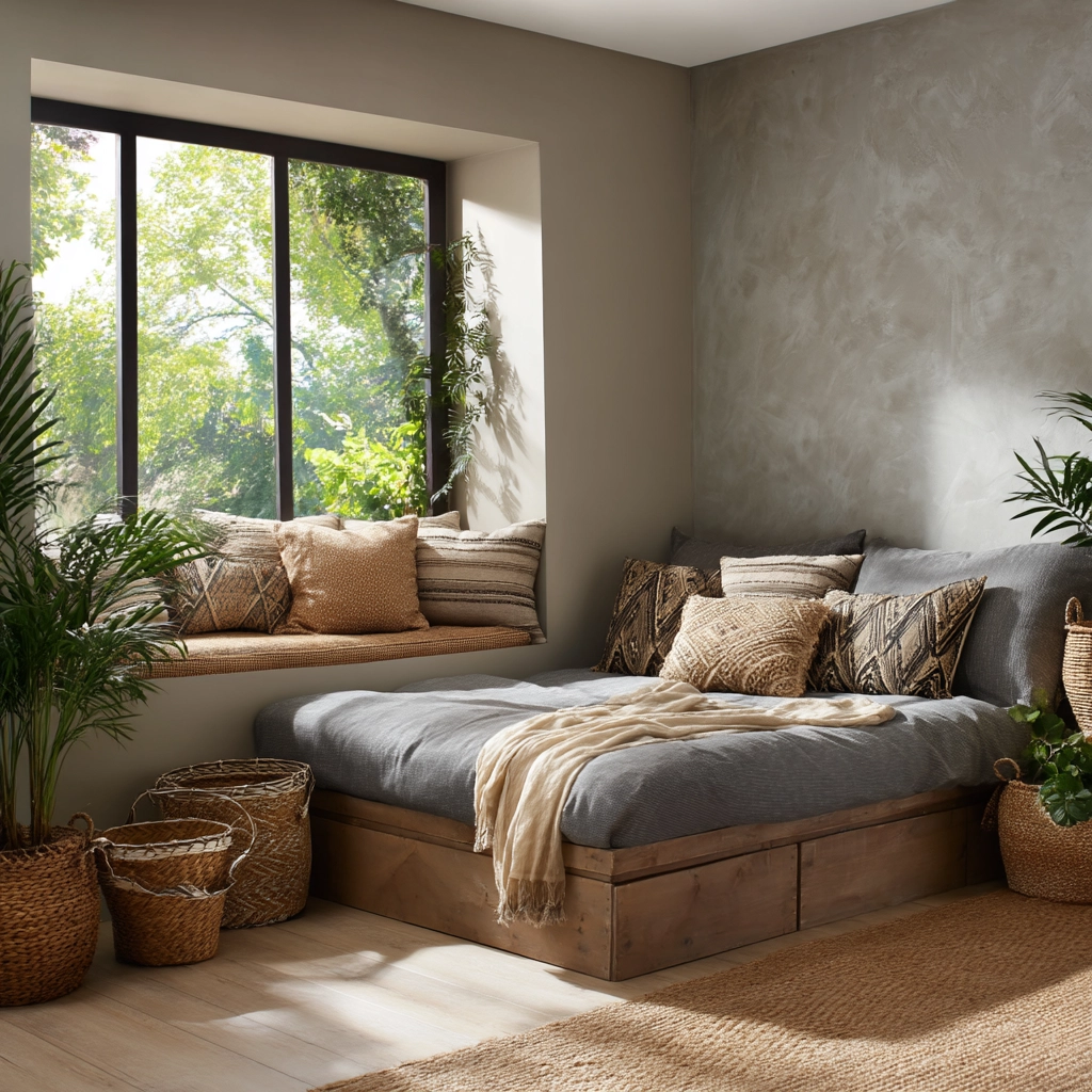 gray boho bedroom 21