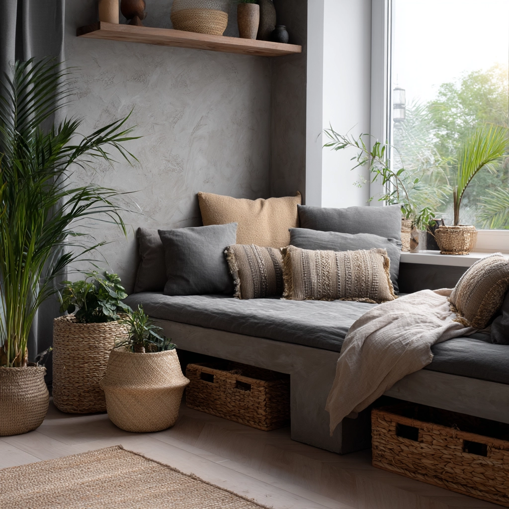 gray boho bedroom 23