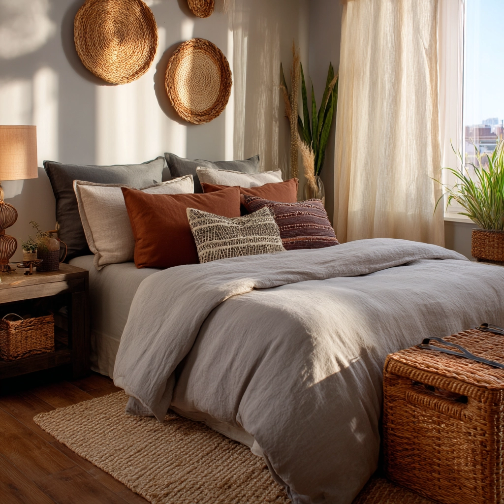gray boho bedroom 3