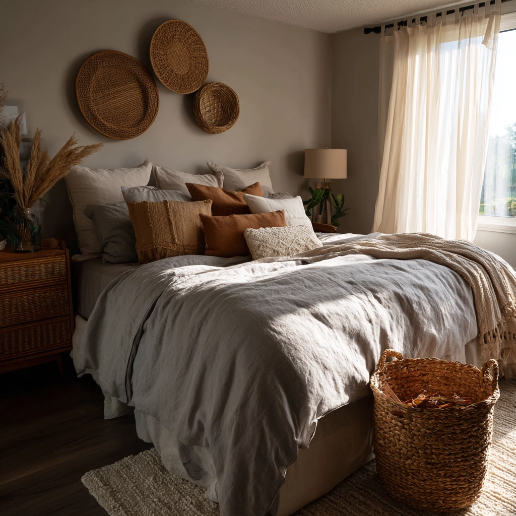 gray boho bedroom 4