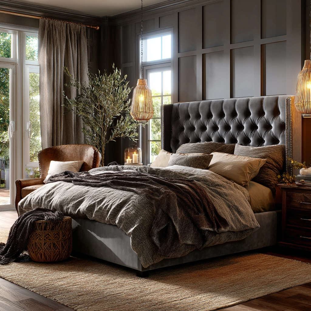 gray boho bedroom 45