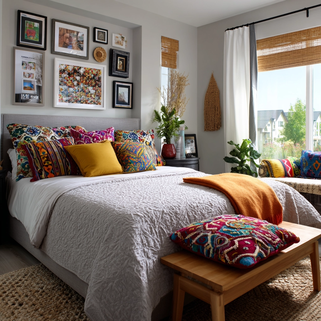 gray boho bedroom 51