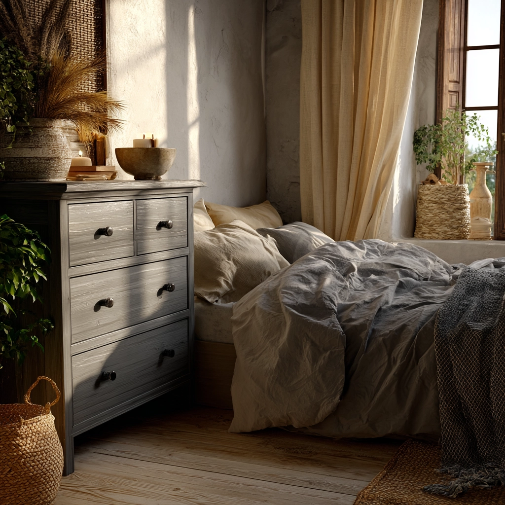 gray boho bedroom 55