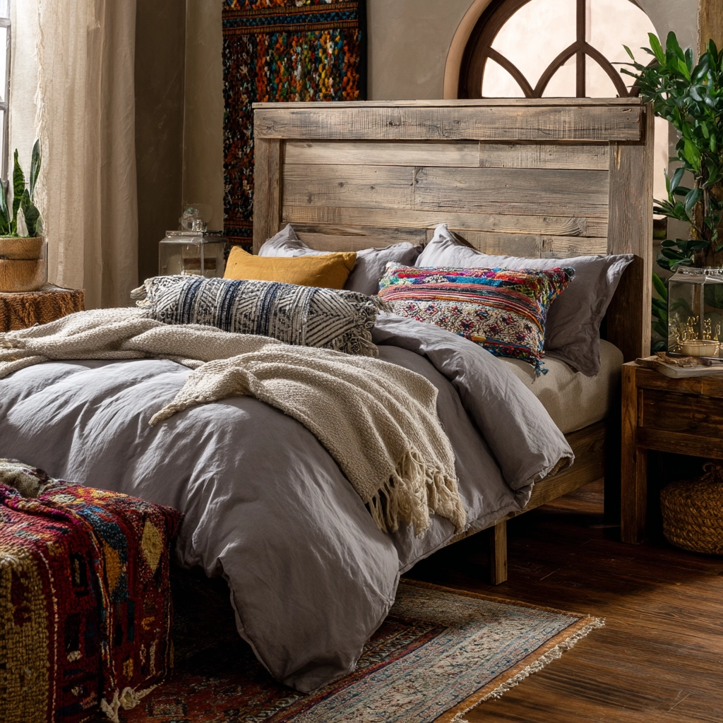 gray boho bedroom 57