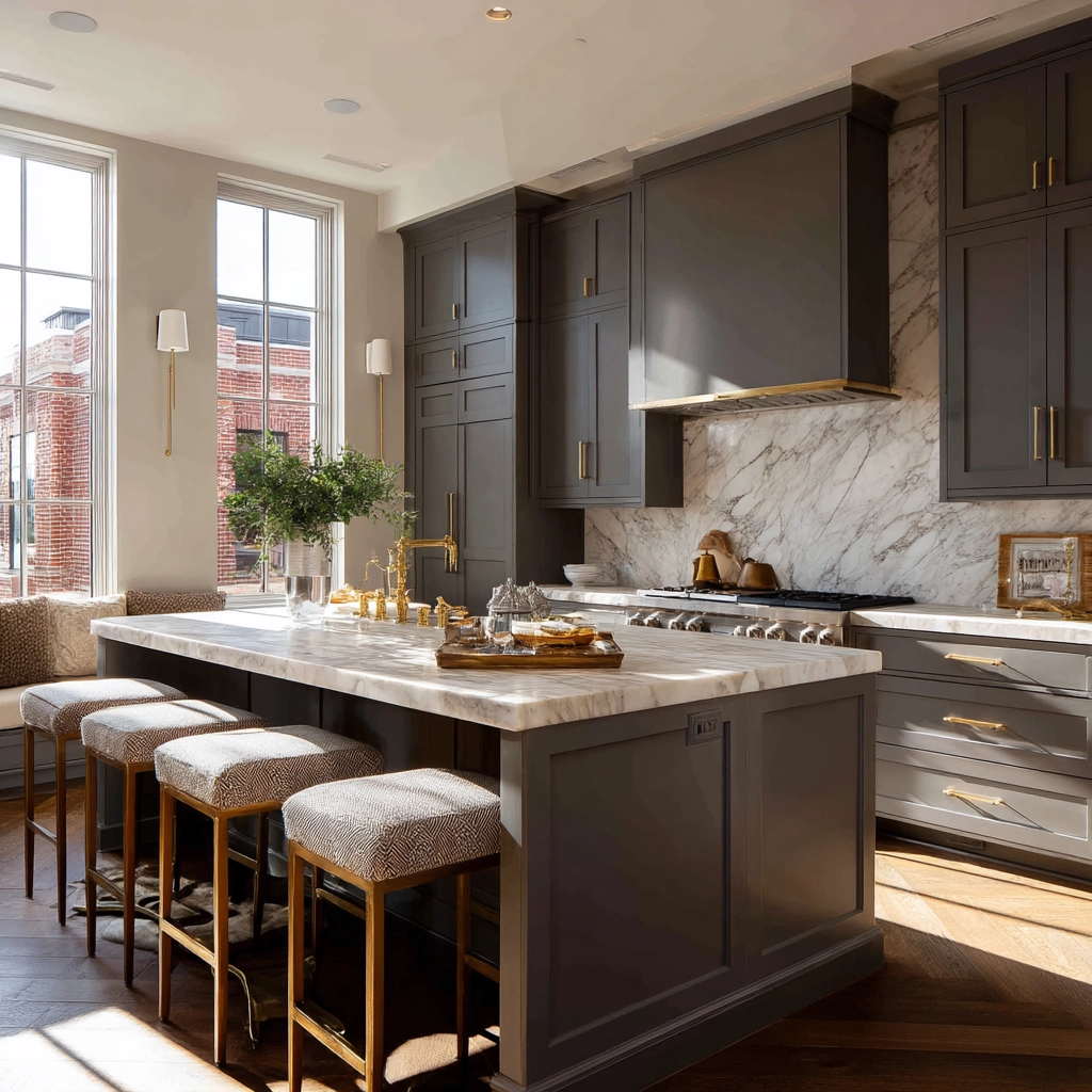 gray kitchen cabinets 21