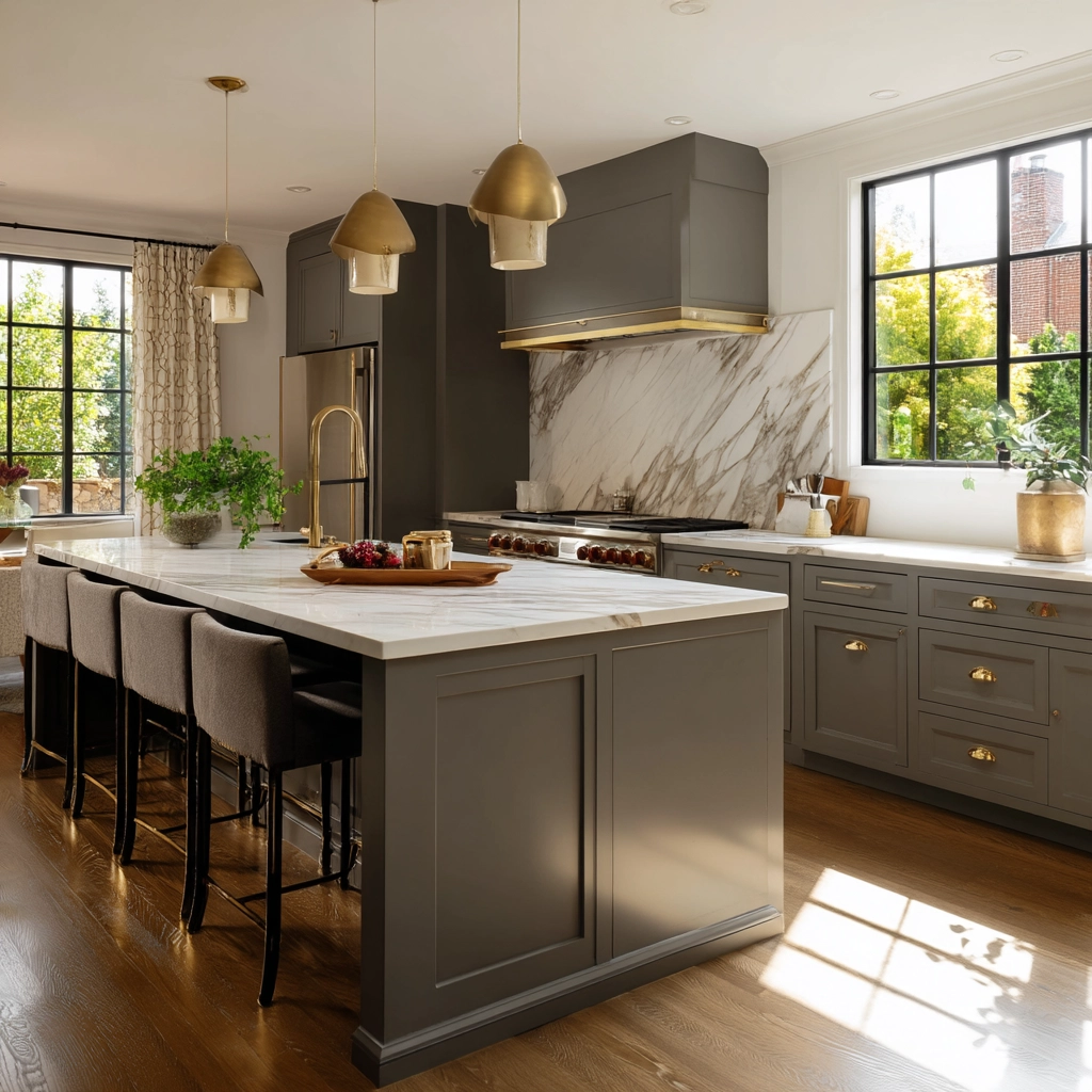 gray kitchen cabinets 23