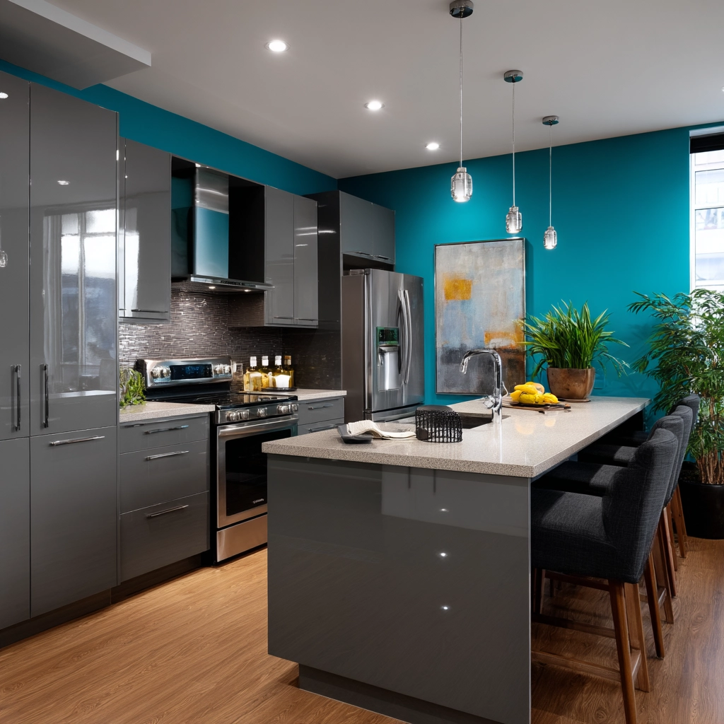gray kitchen cabinets 33