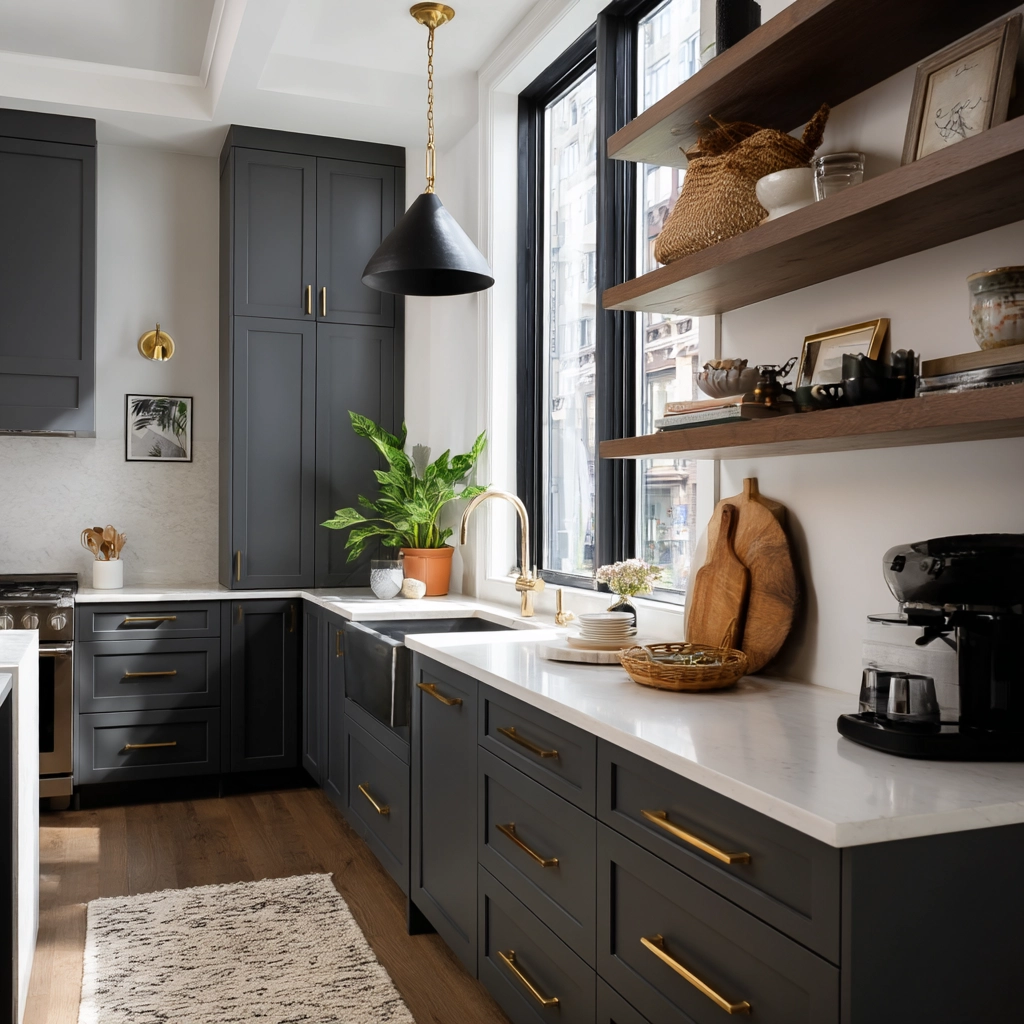gray kitchen cabinets 45