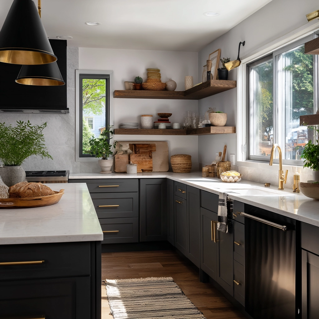 gray kitchen cabinets 46