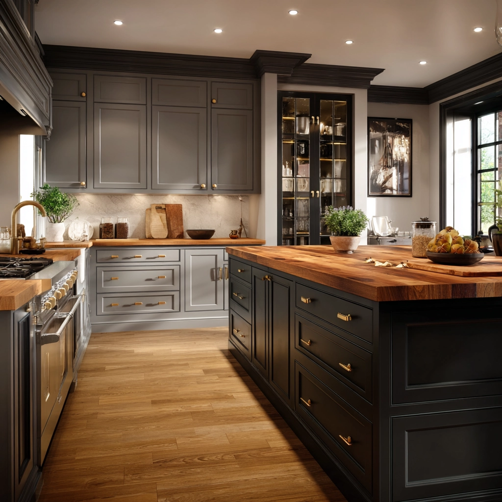 gray kitchen cabinets 53
