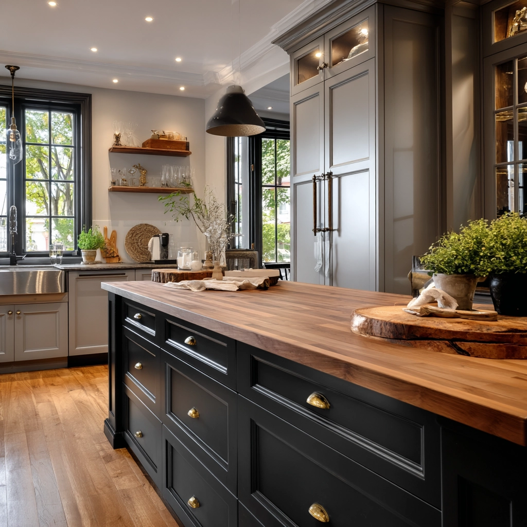 gray kitchen cabinets 54