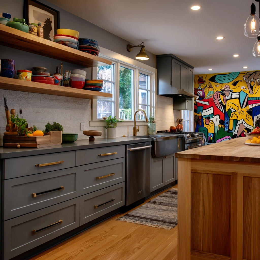 gray kitchen cabinets 59