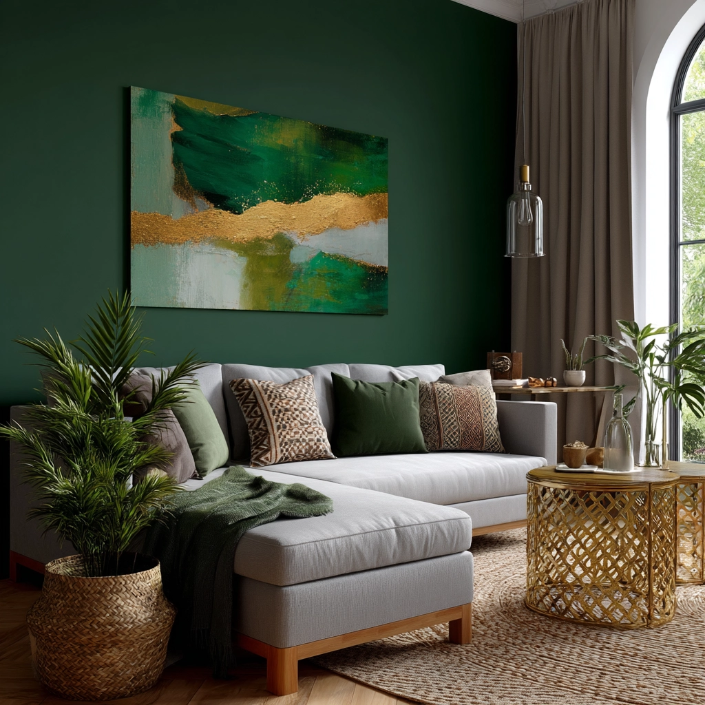 green living room decor 19