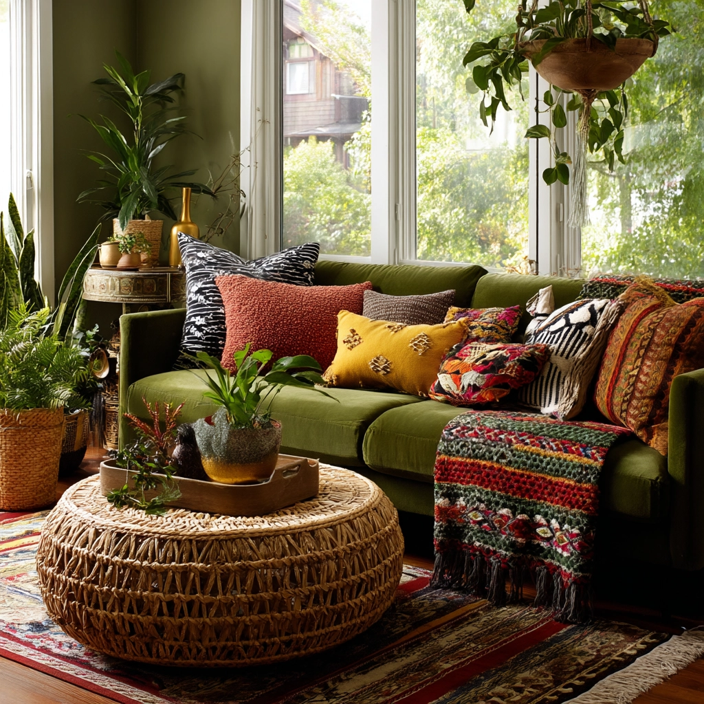 green living room decor 23