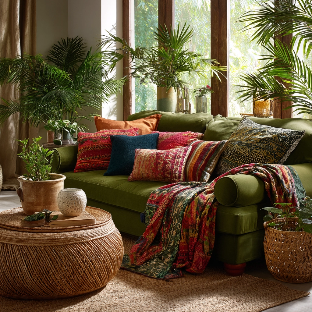 green living room decor 24