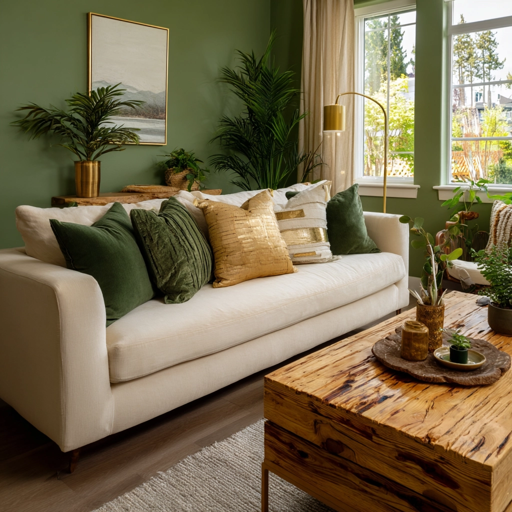 green living room decor 29