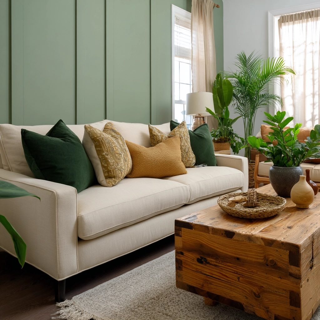 green living room decor 30
