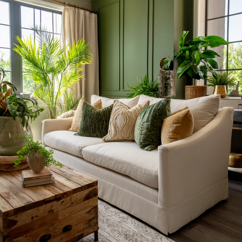green living room decor 31