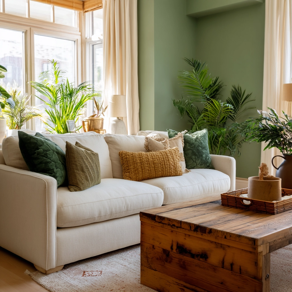 green living room decor 32