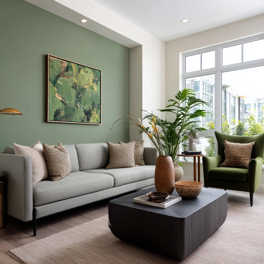 green living room decor 33