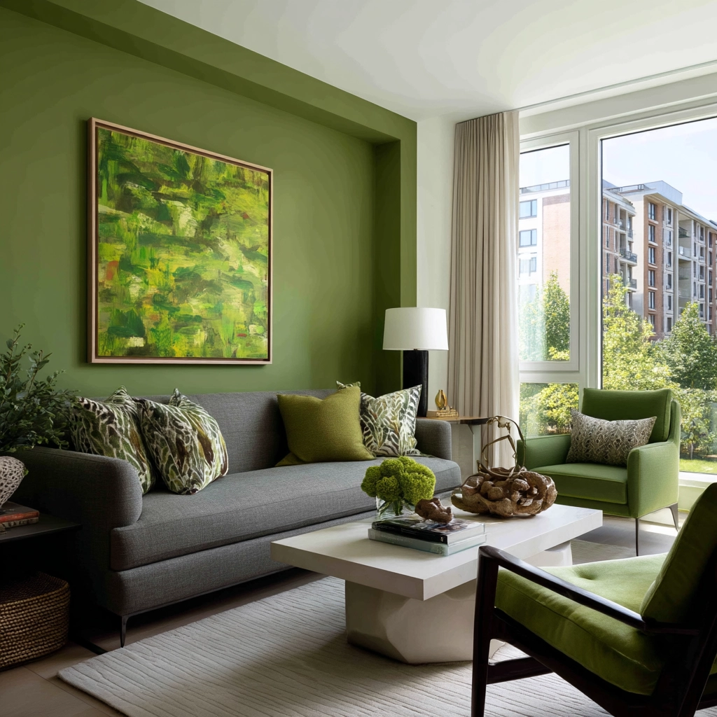 green living room decor 34