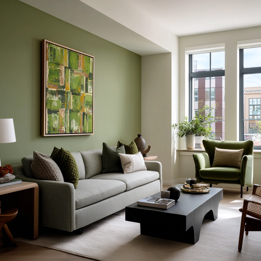 green living room decor 35