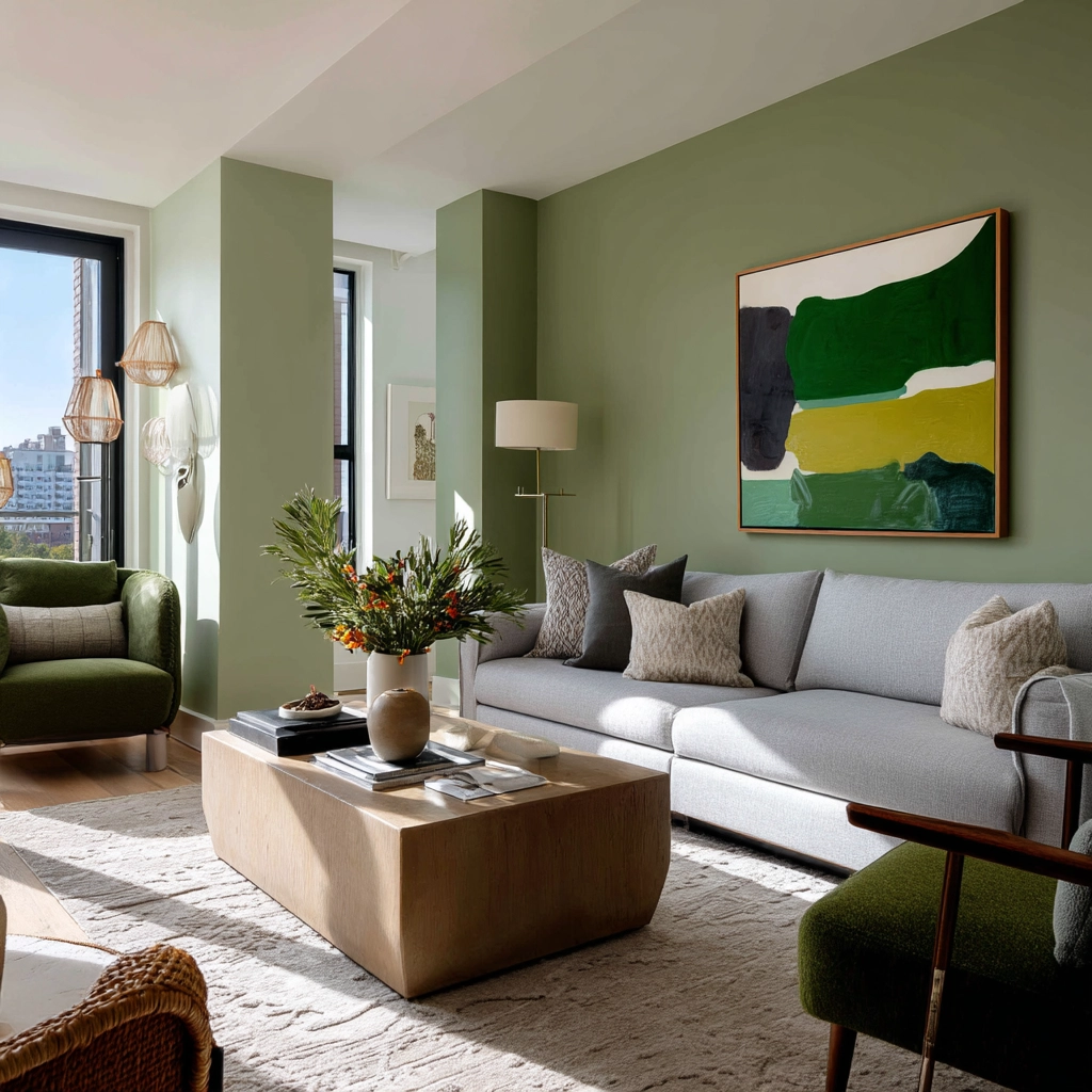 green living room decor 36