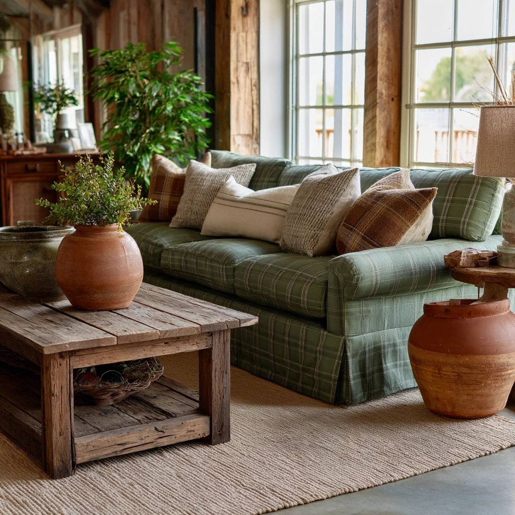green living room decor 39