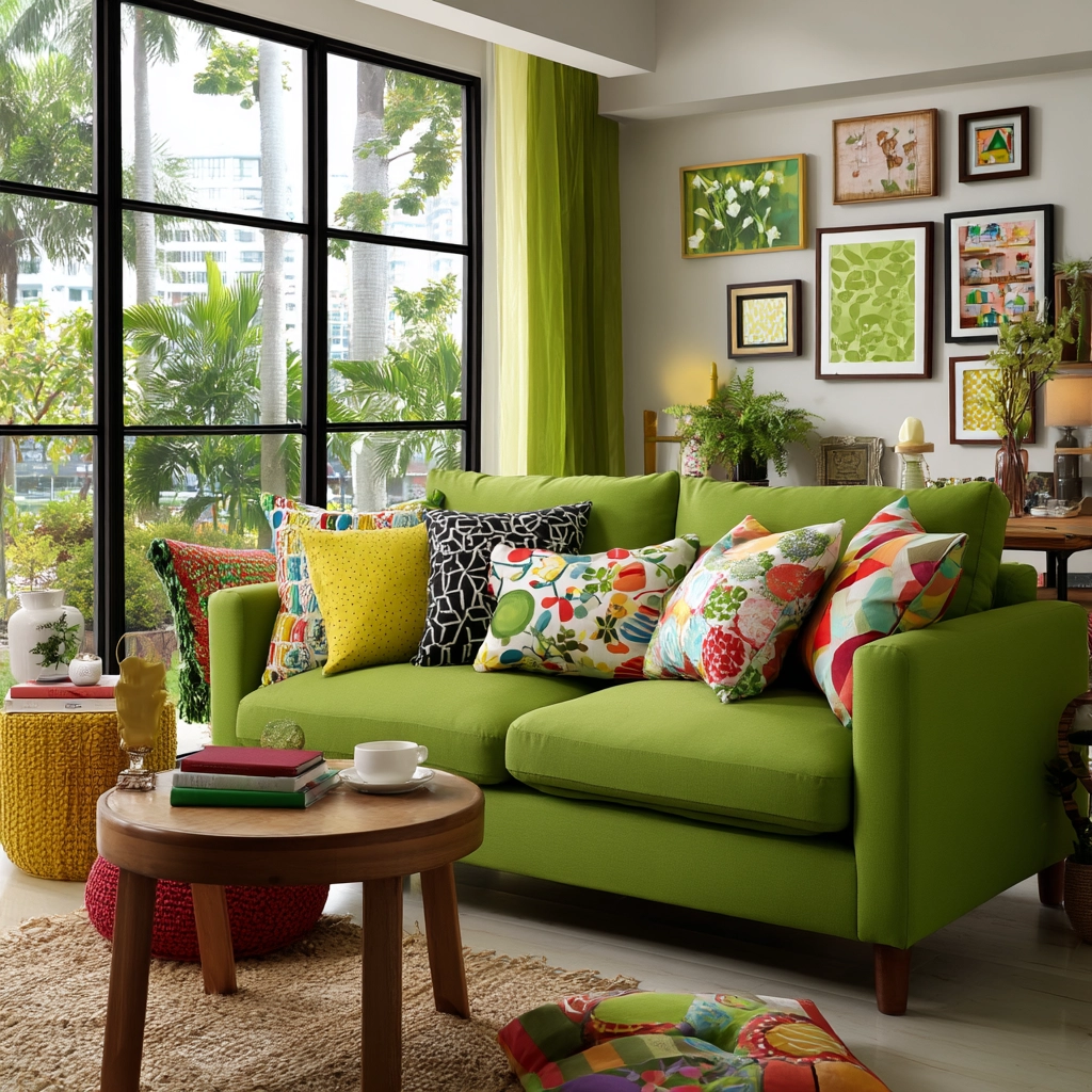 green living room decor 42