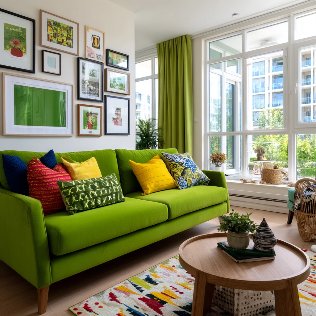 green living room decor 43