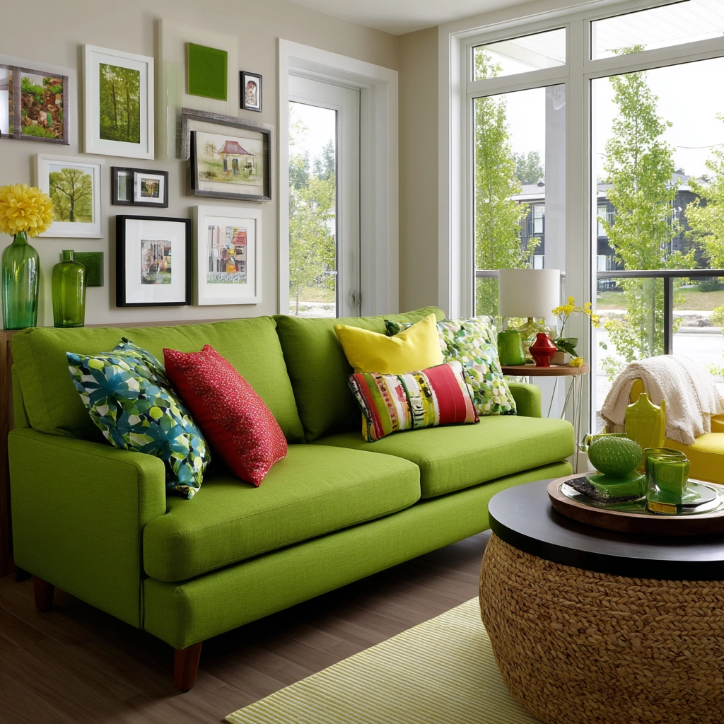green living room decor 44