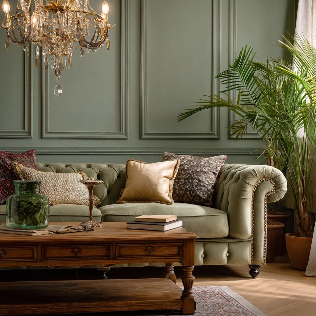 green living room decor 49