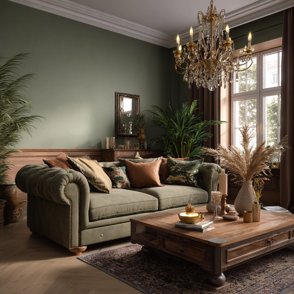 green living room decor 52